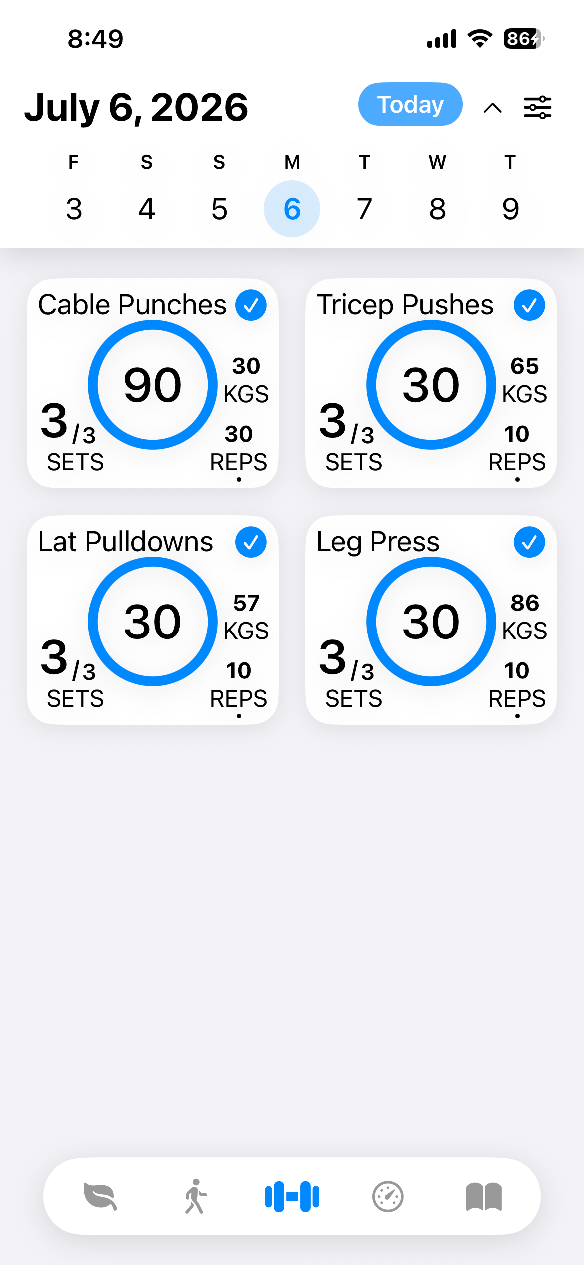 reNew workout tracking